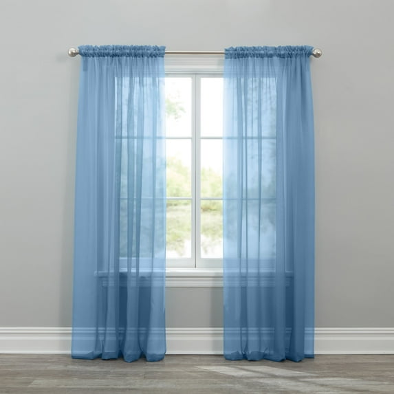 BrylaneHome BH Studio Sheer Voile Rod-Pocket Panels -Set Of 2