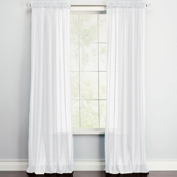BrylaneHome BH Studio Sheer Voile Rod-Pocket Panels -Set Of 2