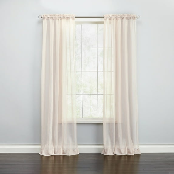 BrylaneHome BH Studio Sheer Voile Rod-Pocket Panels -Set Of 2
