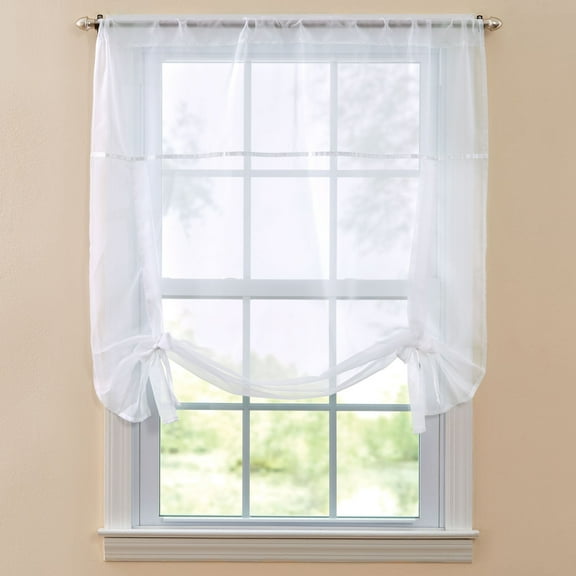BrylaneHome BH Studio Sheer Voile Tie-Up Shade