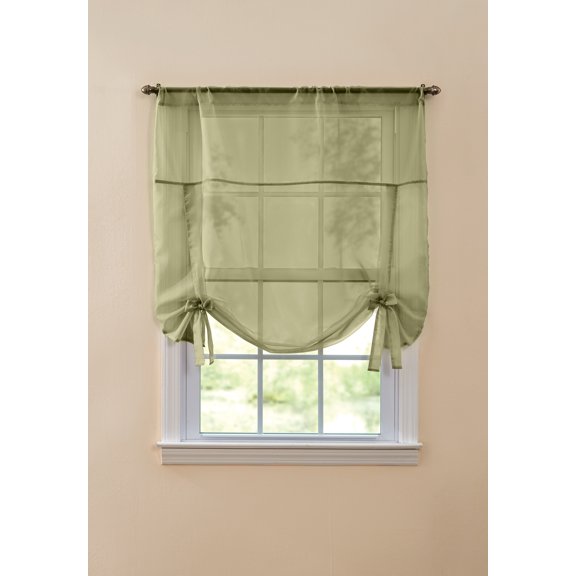 BrylaneHome BH Studio Sheer Voile Tie-Up Shade