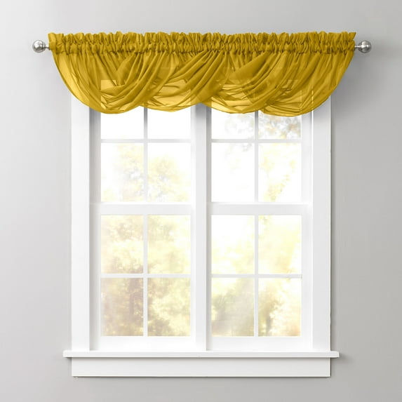 BrylaneHome BH Studio Sheer Voile Toga Valance