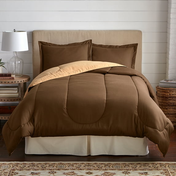 BrylaneHome BH Studio Two-Tone Fully Reversible Polyester Plush Bedding Comforter