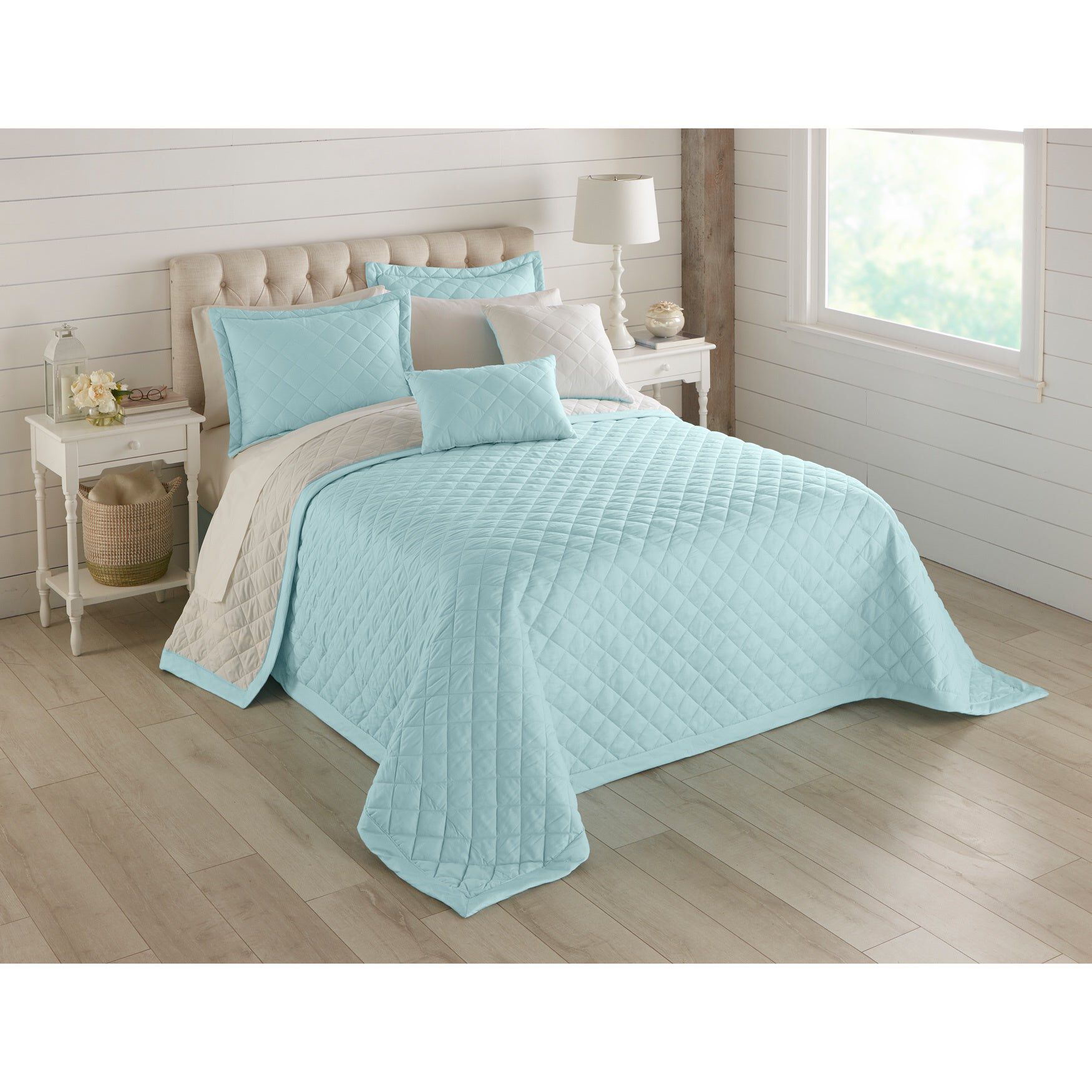 BrylaneHome Bedding BH Studio Reversible Two-Tone Ultra Soft Quilted Bedspread