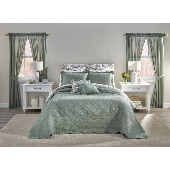 BrylaneHome Bedding Lightweight All Season Florence Quilted Oversized 100% Cotton Ultra Supreme Softness Bedspread