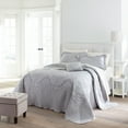thumbnail image 1 of BrylaneHome Bedding Lightweight All Season Modern Amelia Quilted Damask Oversized Ultra Soft Bedspread, 1 of 6