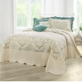 thumbnail image 1 of BrylaneHome Bedding Lightweight All Season Modern Amelia Quilted Damask Oversized Ultra Soft Bedspread, 1 of 6