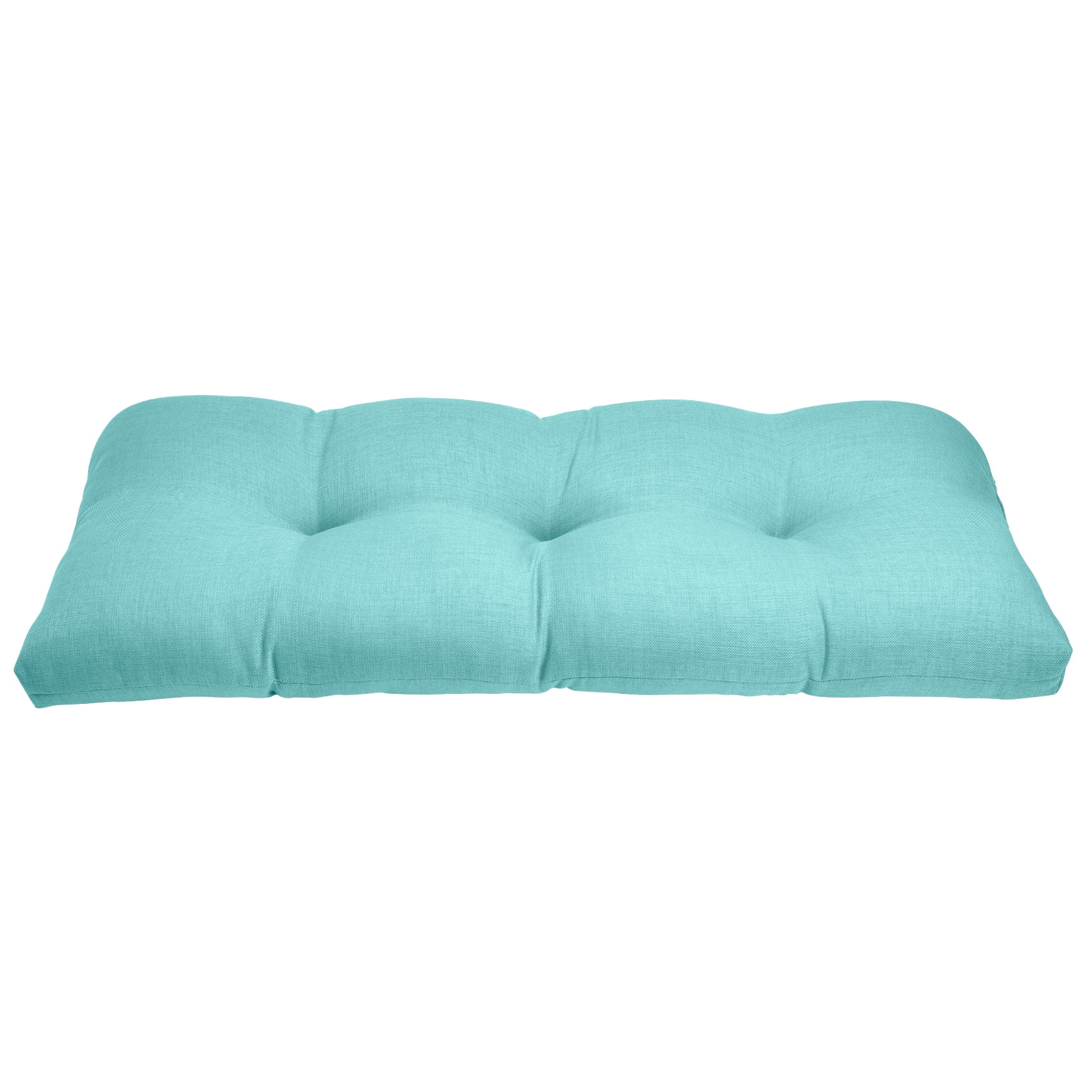 Forsyth Turquoise Tufted Wicker Loveseat Cushion