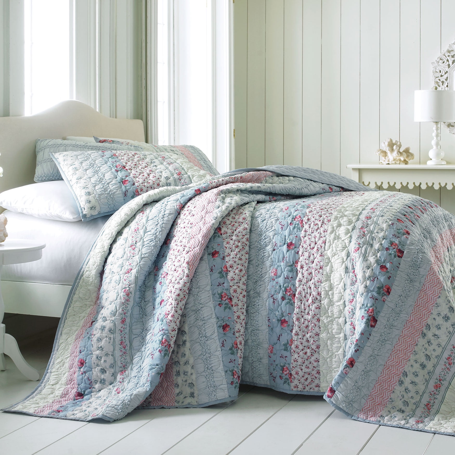 BrylaneHome Claudine Floral Printed Bedspread Walmart