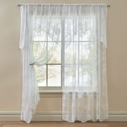 BrylaneHome Ella Floral Lace Panel With Attached Valance