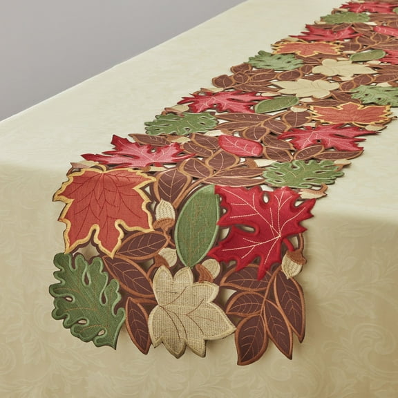 BrylaneHome Embroidered Cutout Table Runner