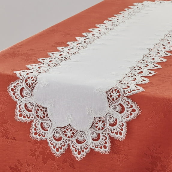 BrylaneHome Embroidered Cutout Table Runner