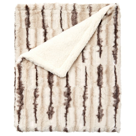 BrylaneHome Faux Fur Animal Print Blanket
