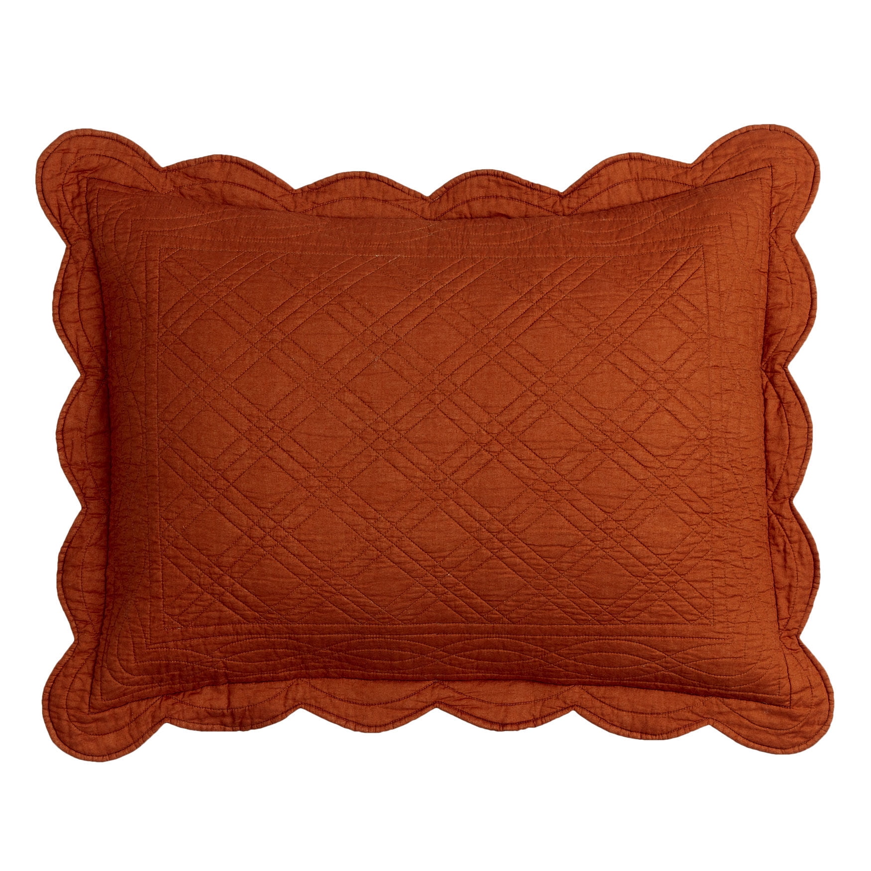Spice Cotton Standard Sham with Scalloped Edging