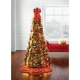 thumbnail image 1 of BrylaneHome 6 Ft Fully Decorated Pre-Lit Pop-Up Christmas Tree with 350 Warm Lights & Included Stand, Collapsible, Easy Assembly, 1 of 7