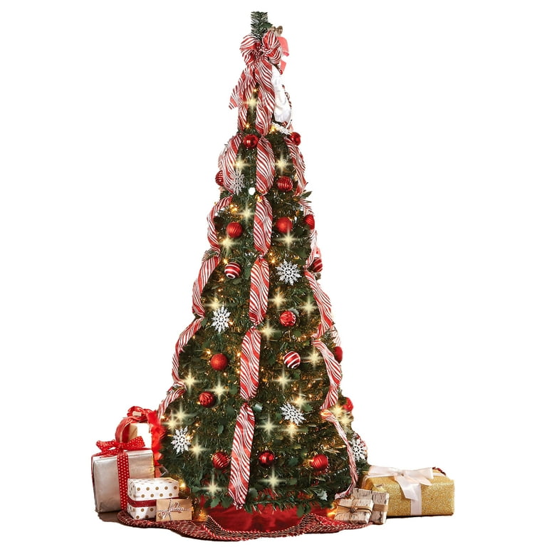 BrylaneHome Pre-Lit 7.5' Fully Decorated Pop-Up Christmas Tree