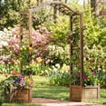 thumbnail image 1 of BrylaneHome Garden Arch Arbor Trellis with 2 Planter Boxes for Flowers and Climbing Vines, 1 of 4