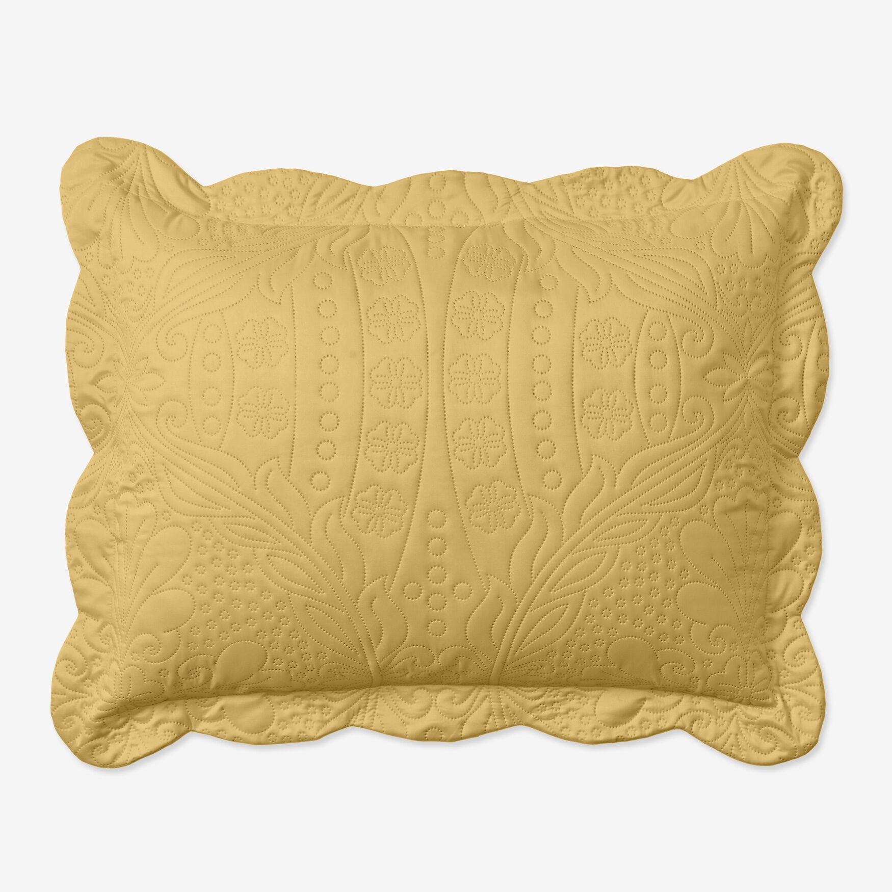 King Yellow Quilted Polyester Sham