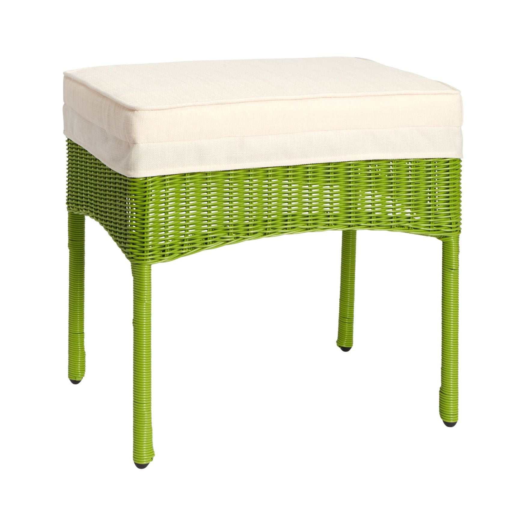 BrylaneHome Outdoor Roma All Weather Resin Wicker Patio Ottoman with ...