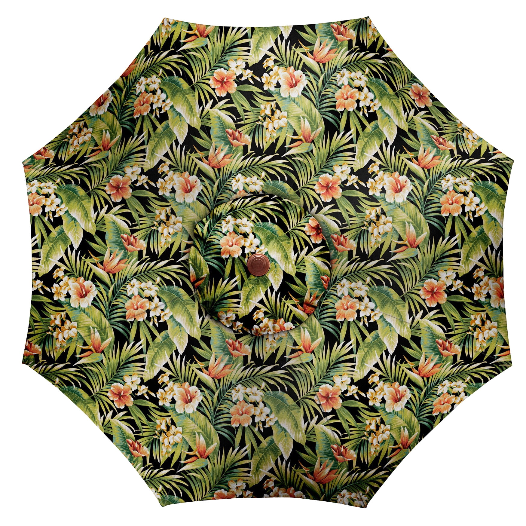 BrylaneHome Outdoor Tilt-And-Crank Umbrella With 8 Sturdy Steel Ribs Heavy Duty Fade-Resistant Tilting Shade Patio Garden Backyard Décor Pool Home