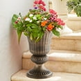 thumbnail image 1 of BrylaneHome Embry Urn Plastic Planter 14.5"W x 20"H, 1 of 6