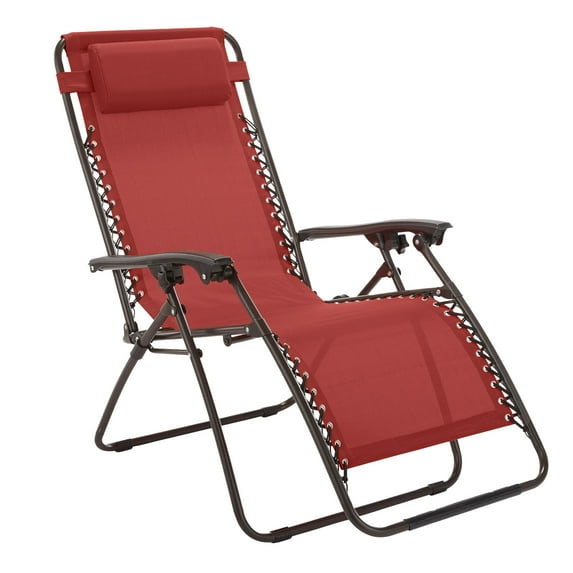 BrylaneHome Outdoor Zero Gravity Lawn Chair Foldable Patio Recliner Anti Gravity Lounge Chair w/Pillow for Outdoor Camp Poolside Backyard Beach (250 Lb Capacity)