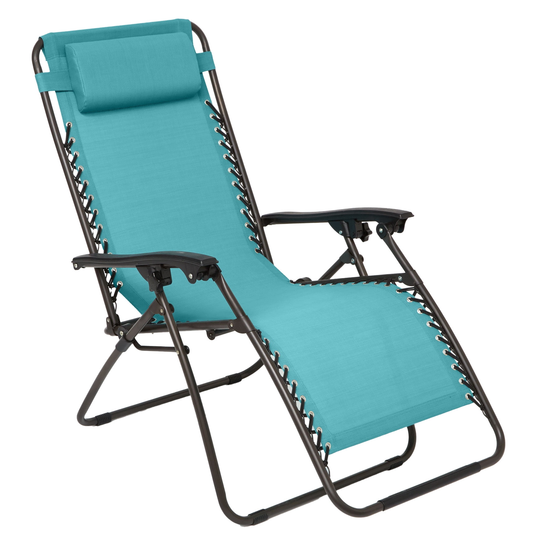 BrylaneHome Outdoor Zero Gravity Lawn Chair Foldable Patio Recliner Anti Gravity Lounge Chair w Pillow for Outdoor Camp Poolside Backyard Beach 250