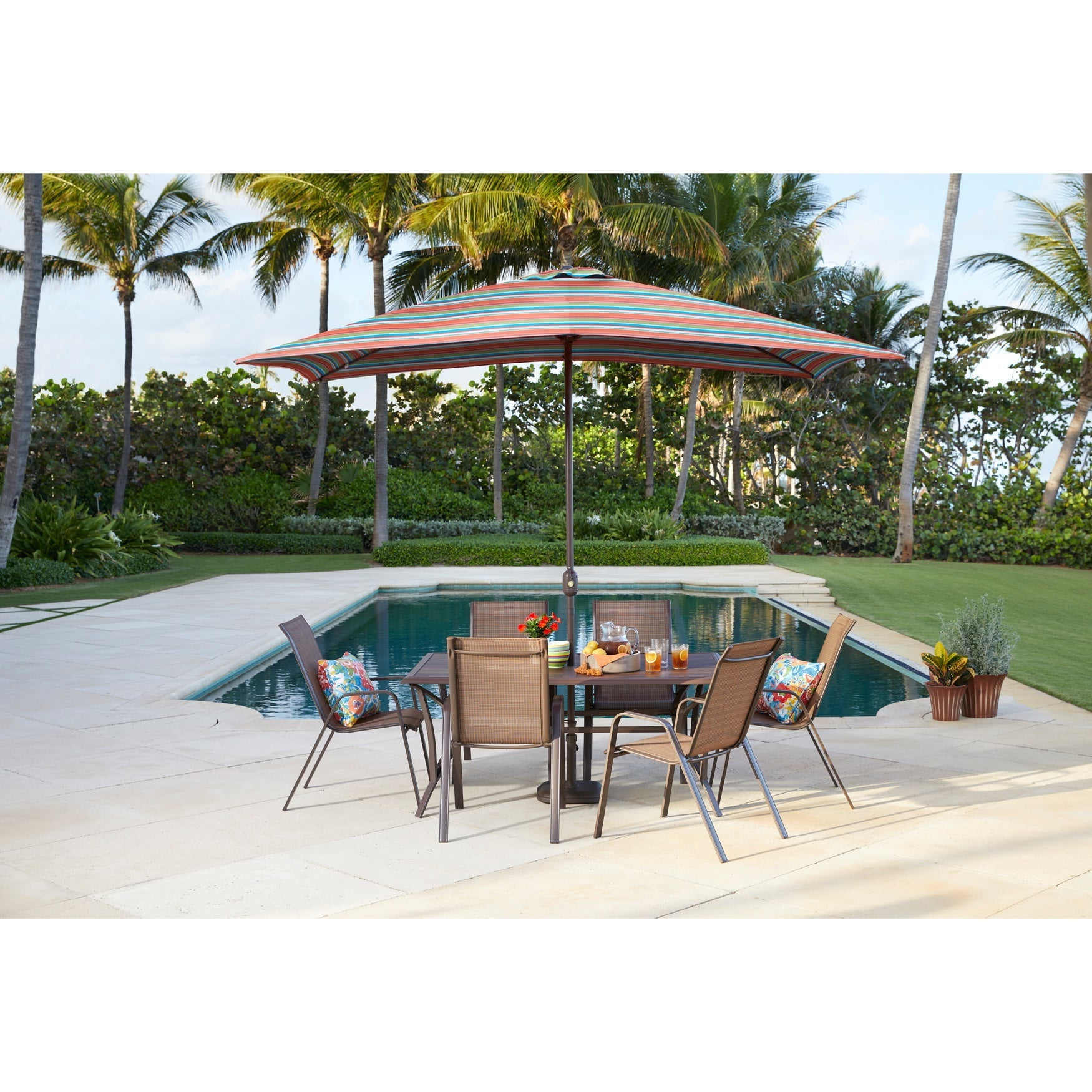 brylane home patio umbrella BrylaneHome 61/2' X 10' Oversized Rectangular Umbrella