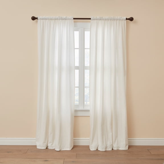 BrylaneHome Poly Cotton Canvas Rod-Pocket Panel