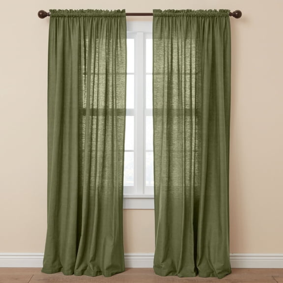 BrylaneHome Poly Cotton Canvas Rod-Pocket Panel