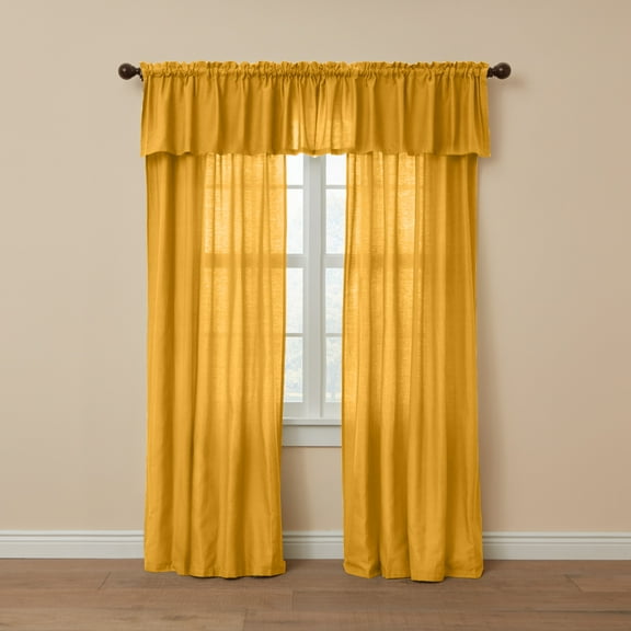BrylaneHome Poly Cotton Canvas Rod-Pocket Valance