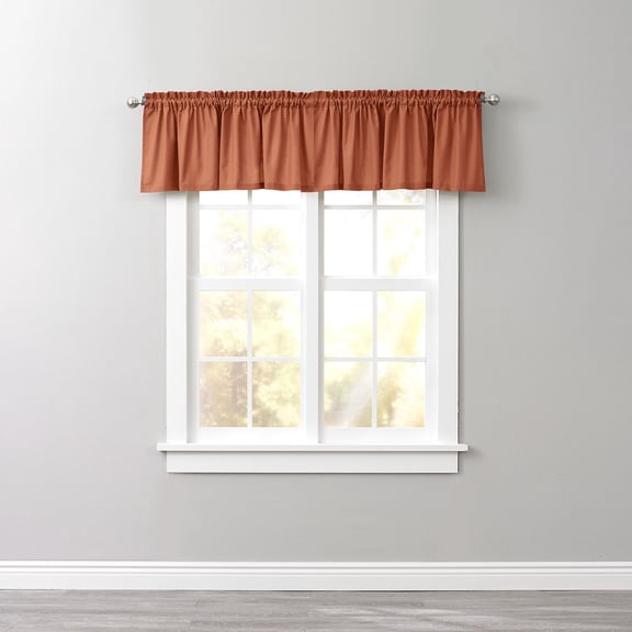 BrylaneHome Poly Cotton Canvas Rod-Pocket Valance