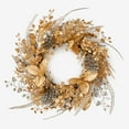 thumbnail image 1 of BrylaneHome Pre-Lit Gold & Silver Wreath, 1 of 6