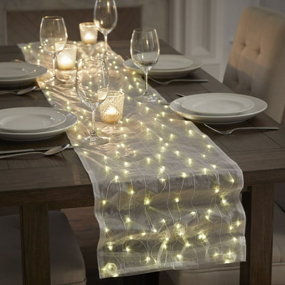BrylaneHome Pre-Lit Table Runner