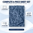 thumbnail image 1 of BrylaneHome Printed Damask 6 Piece Sheet Set, 1 of 3