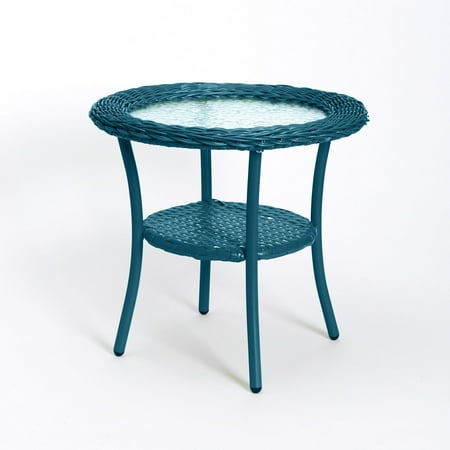 BrylaneHome Roma All-Weather Wicker Side Table