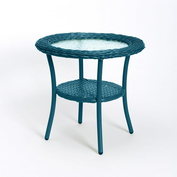 BrylaneHome Roma All-Weather Wicker Side Table