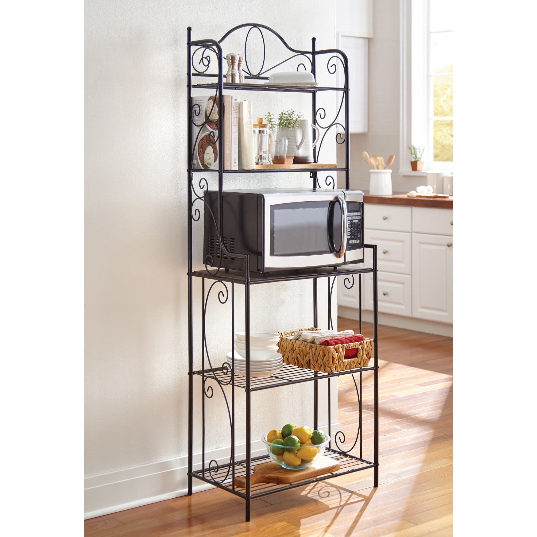 BrylaneHome EXTRA LARGE HOME GOODS LONG Scroll Baker's Rack Kitchen ...