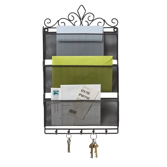 BrylaneHome Scroll Letter & Key Organizer