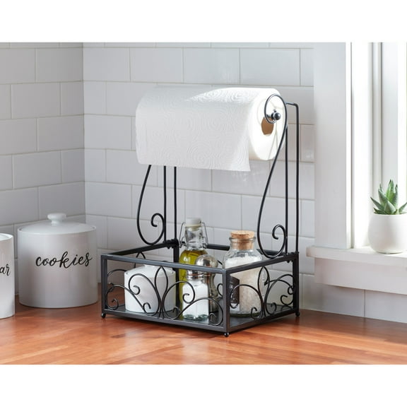 BrylaneHome Scroll Paper Towel Organizer