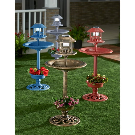 BrylaneHome Solar Bird Bath