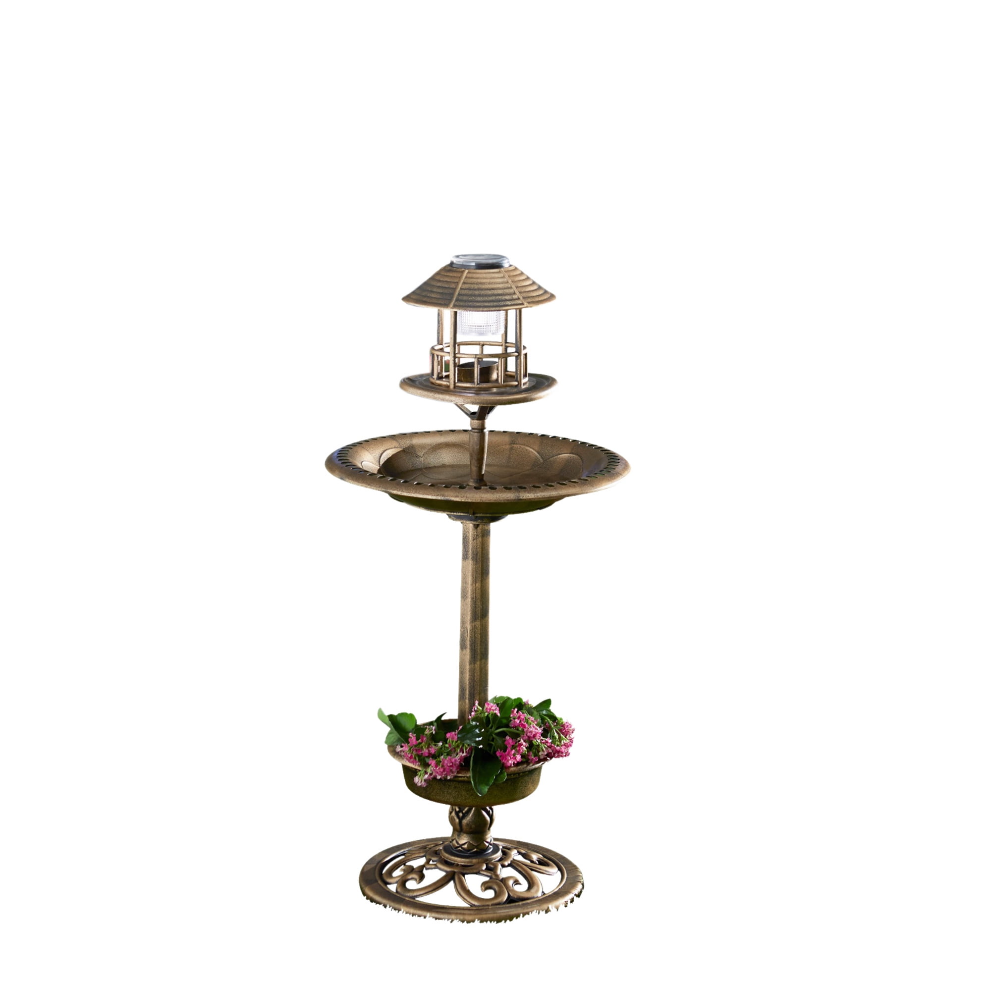 BrylaneHome Solar Bird Bath