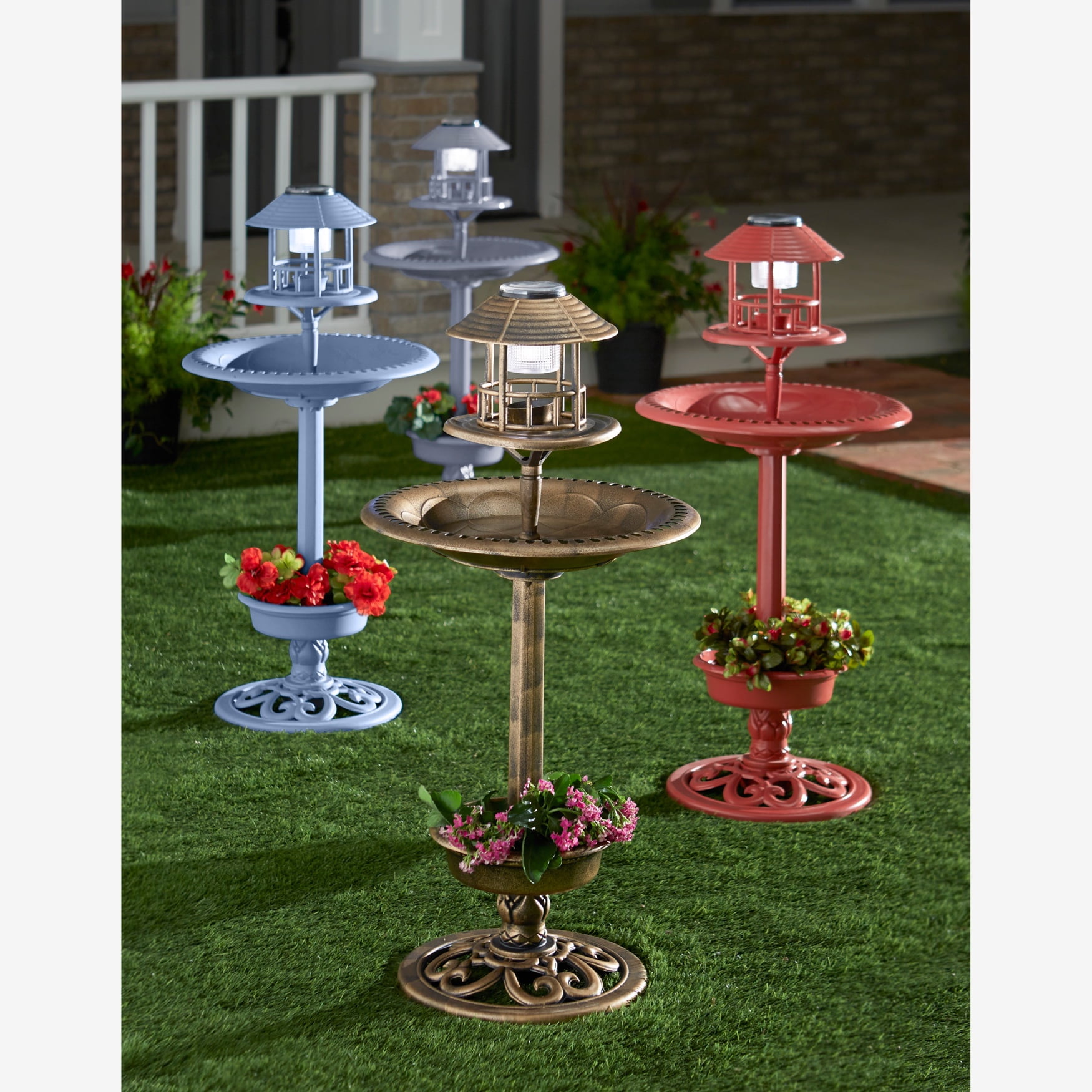 BrylaneHome Solar Bird Bath