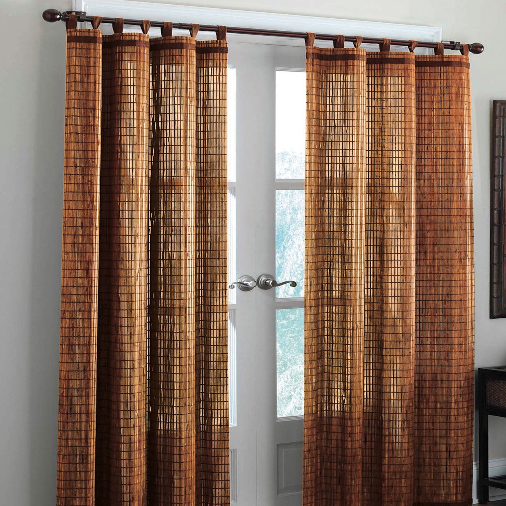 Honey Oak Brown Bamboo Tab-Top Room Darkening Panel