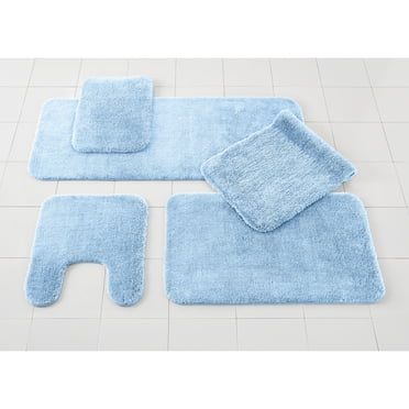 Cotton Solid 2-Piece Plum Highly Absorbent Non-Slip Oval Bath Rug Set ...