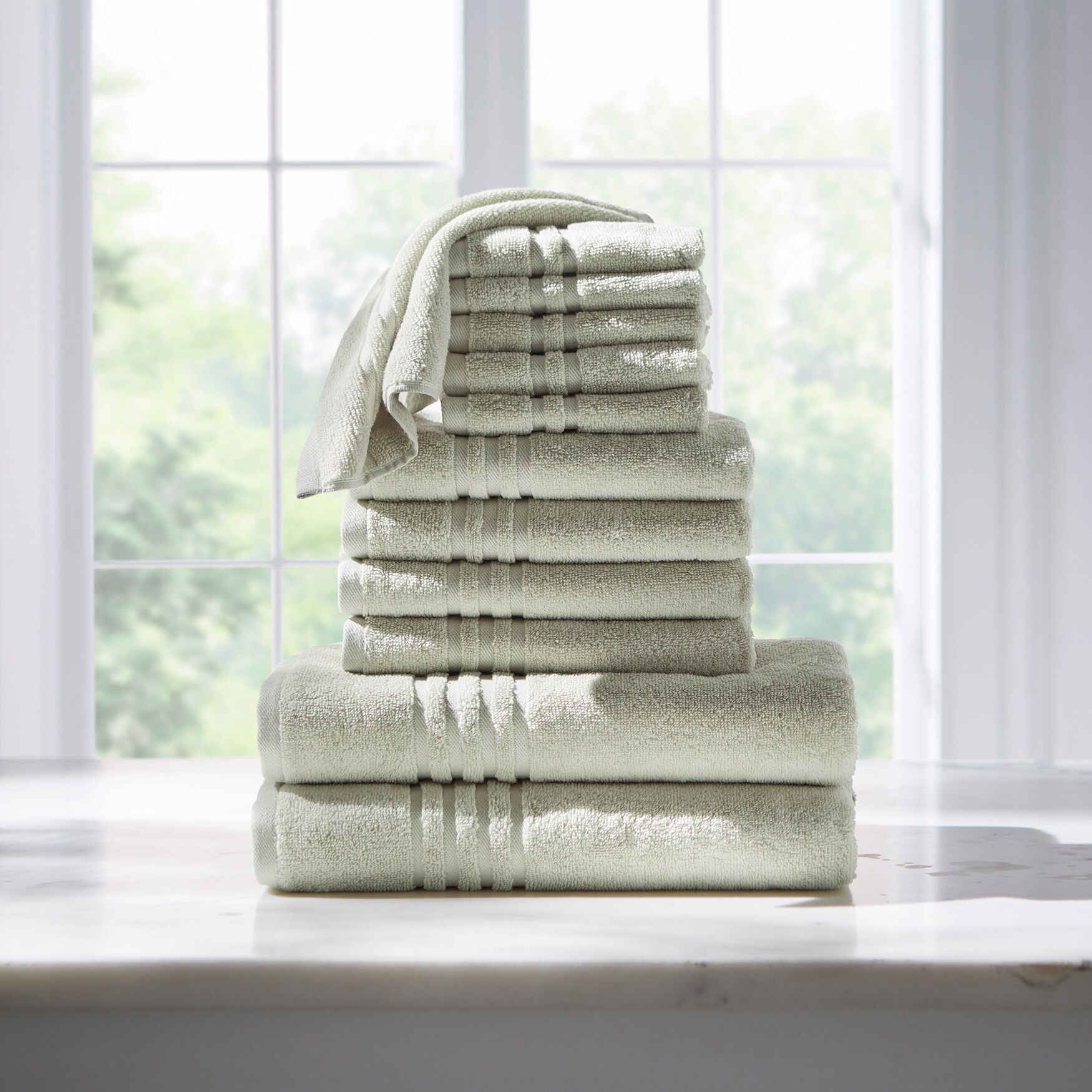 Brylanehome 12 Piece Zero Twist Bath Towel Set Lavender Gray