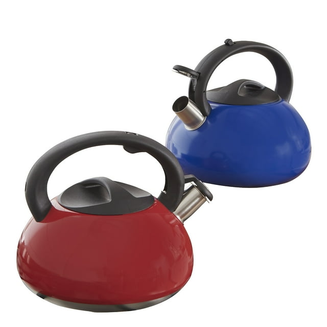 Brylanehome 3 Liter Stainless Whistling Kettle, Cobalt Blue Teapot