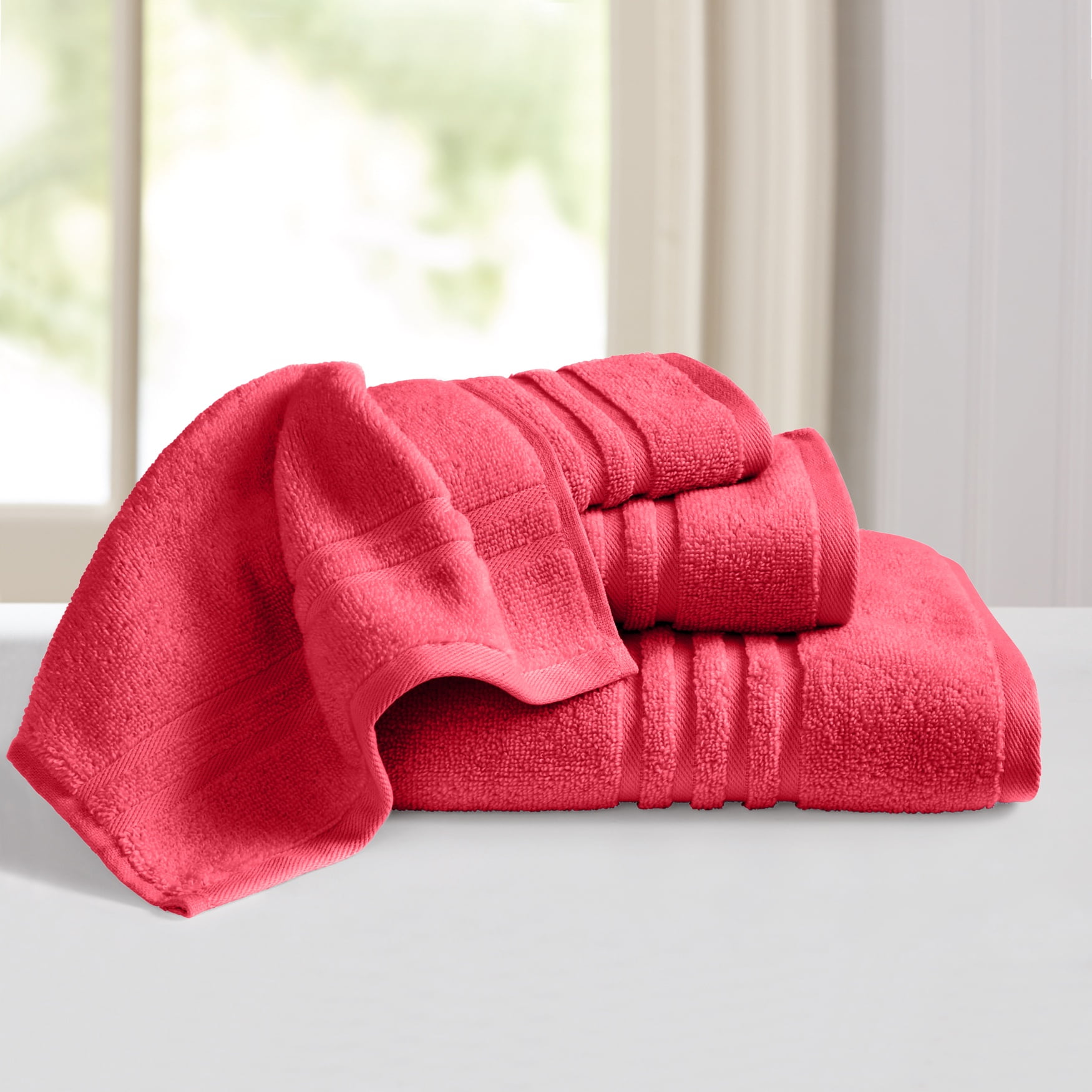 Brylanehome 4 Piece Zero Twist Towel Set, Red