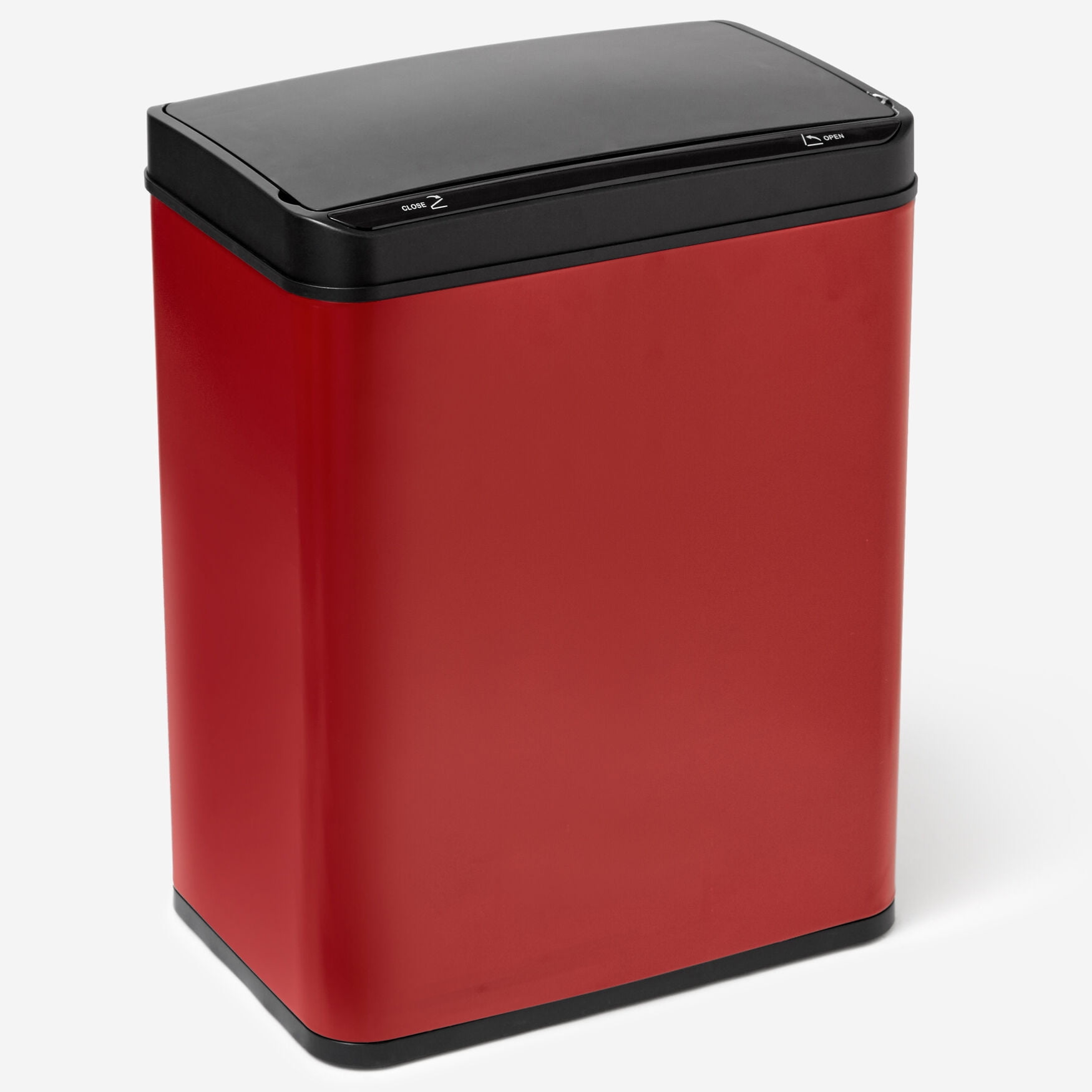 Brylanehome 50Lt. Wide Motion Sensor Trash Can, Red