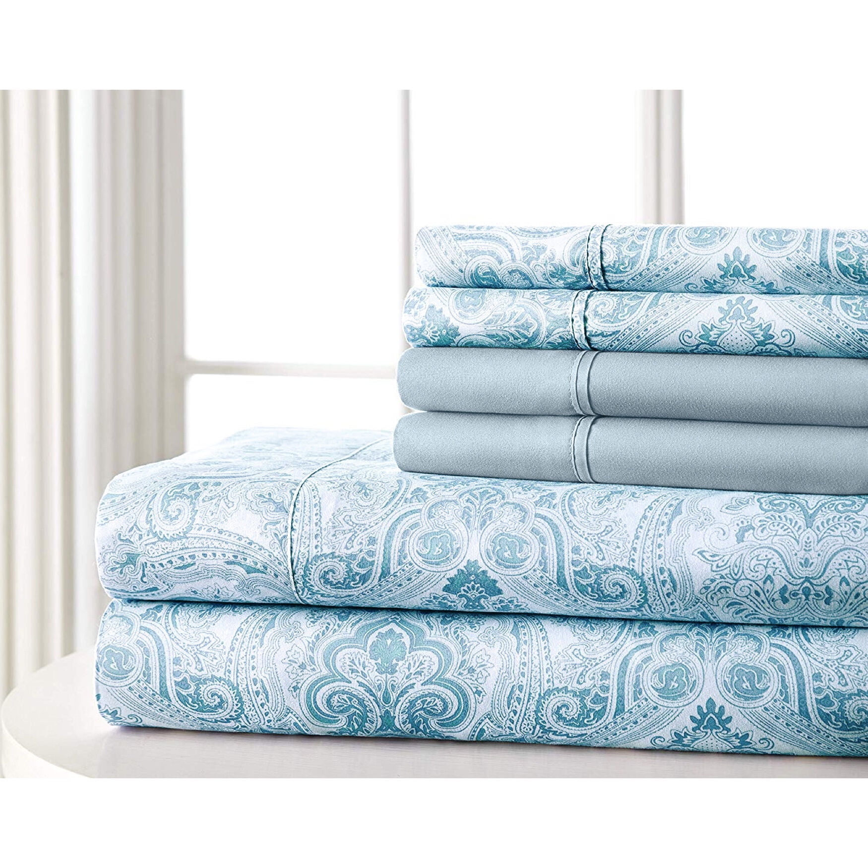 Brylanehome 6Pc Paisley Sheet Set King, Blue